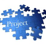 3D rendering of a forming puzzle with the word Project 3D rendering of a forming puzzle with the word Project